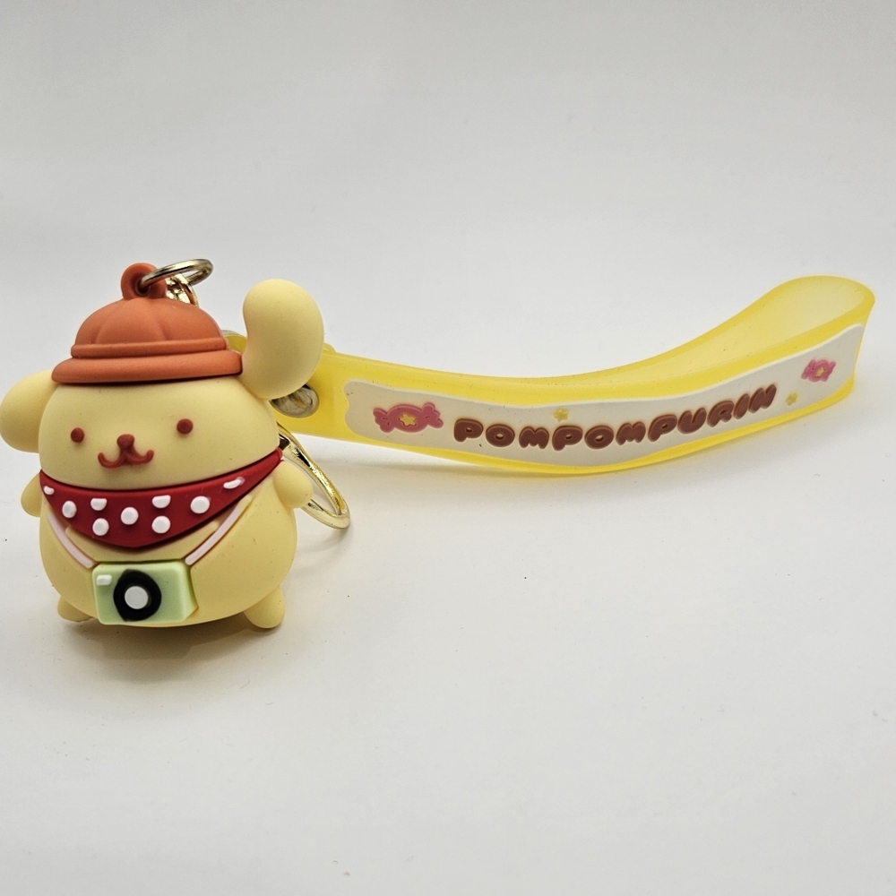 Pompompurin Keychain with Yellow Strap